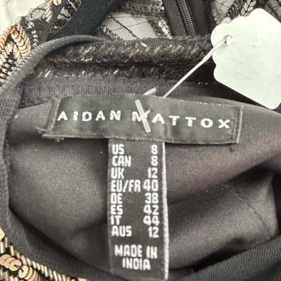 Aidan Mattox Black Cocktail Beaded Dress - Picture 5 of 12